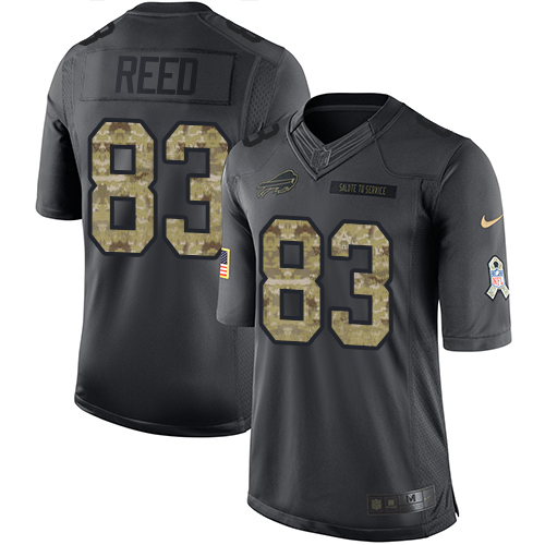 Men's Limited Andre Reed Nike Jersey Black - #83 2016 Salute to Service NFL Buffalo Bills